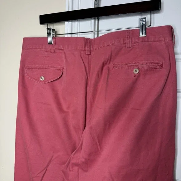 Vintage Polo Ralph Lauren Pleated Chinos Mens 36/28 Salmon 100% Cotton Trousers - Picture 3 of 12